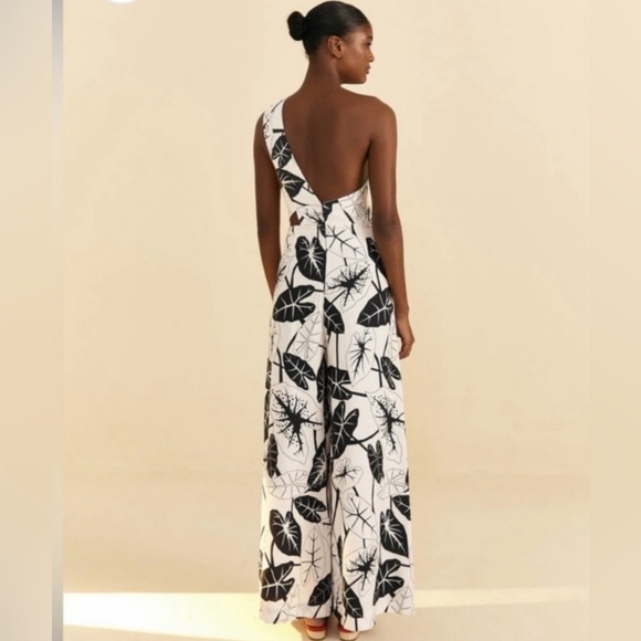 FARM RIO Off-White Jumpsuit Graphic Leaves - Picture 3 of 6